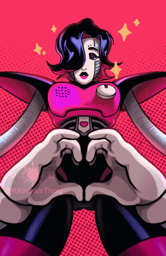 Mettaton 1 - Ilustração feita baseada no personagem Mettaton do jogo Undertale.