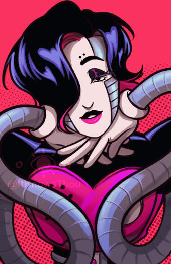 Mettaton 2 - Ilustração feita baseada no personagem Mettaton do jogo Undertale.